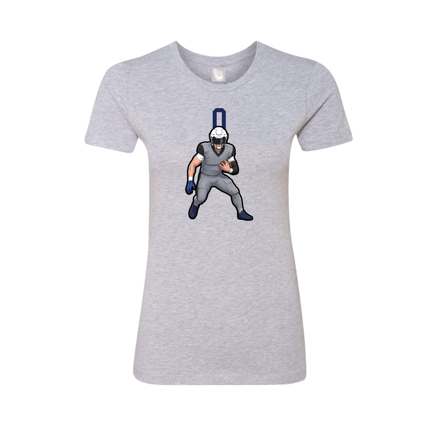 Fitted Women's Tee — Number Top in Grey