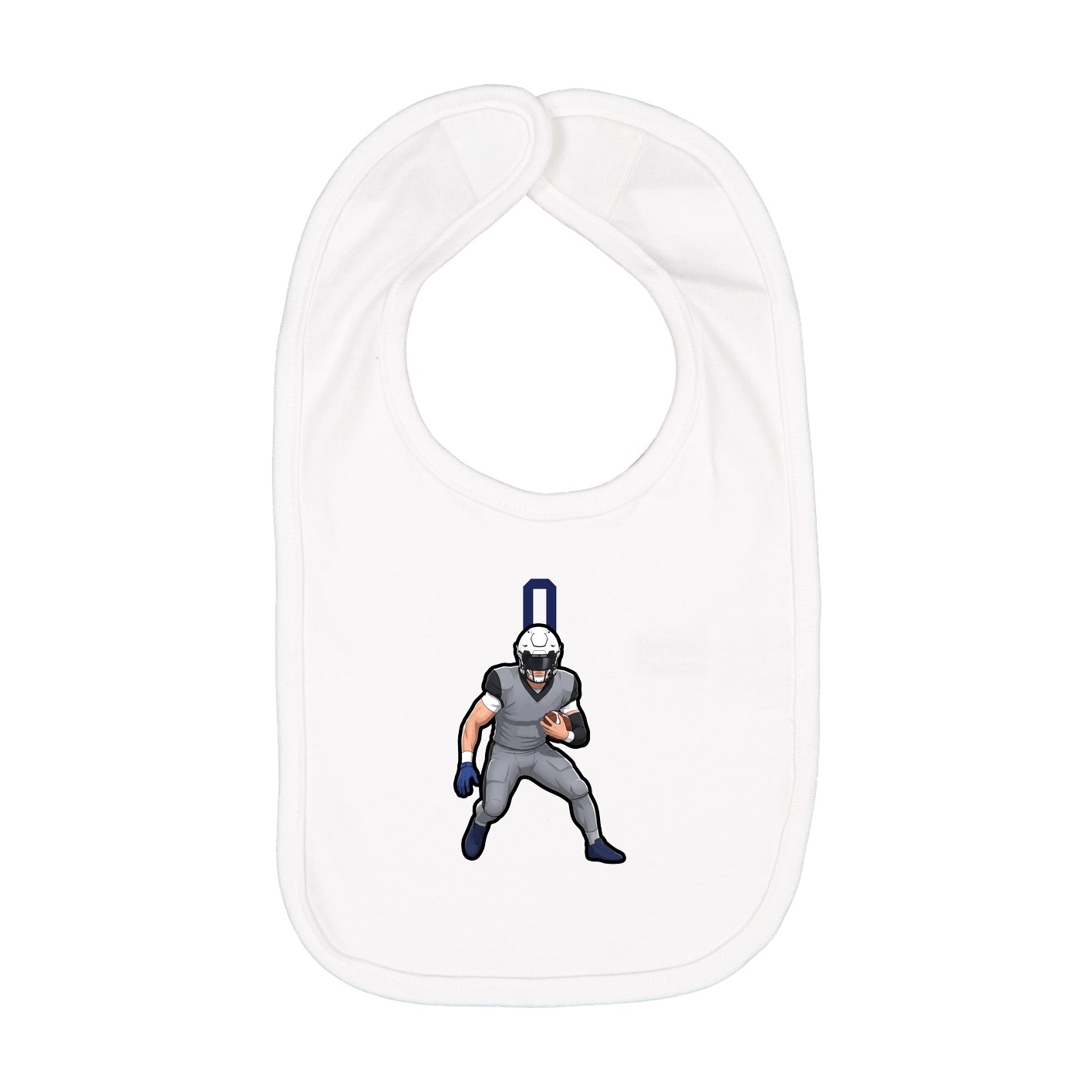 Infant Bib — Number Top in White