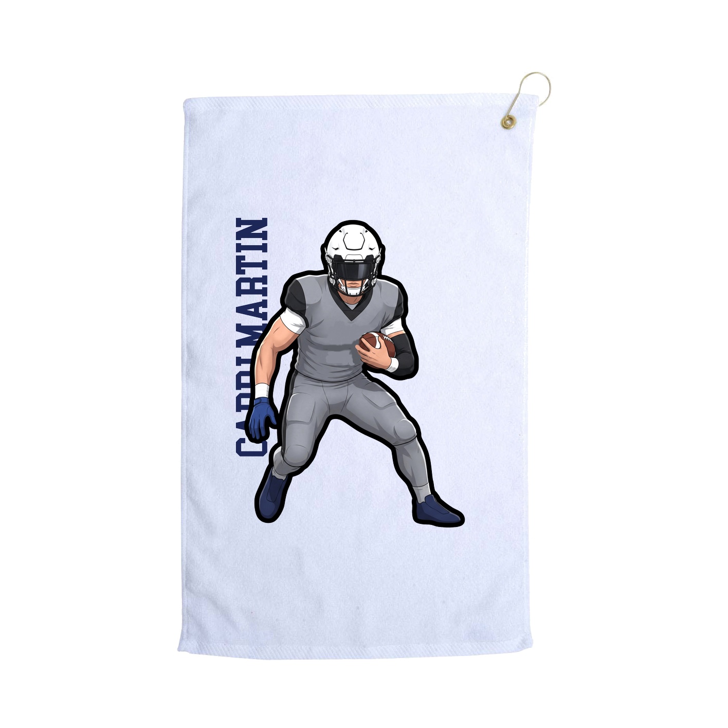 Golf Towel — Name Vertical in White