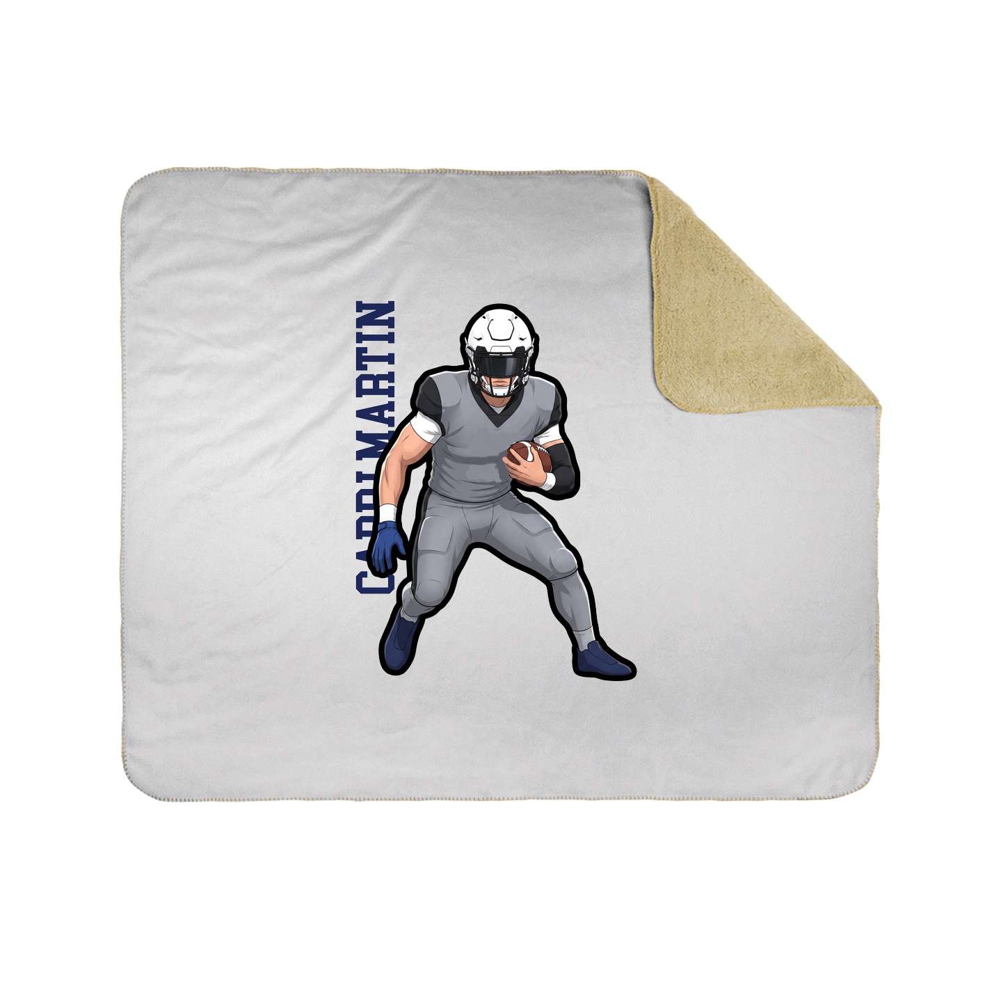 Throw Blanket — Name Vertical in White