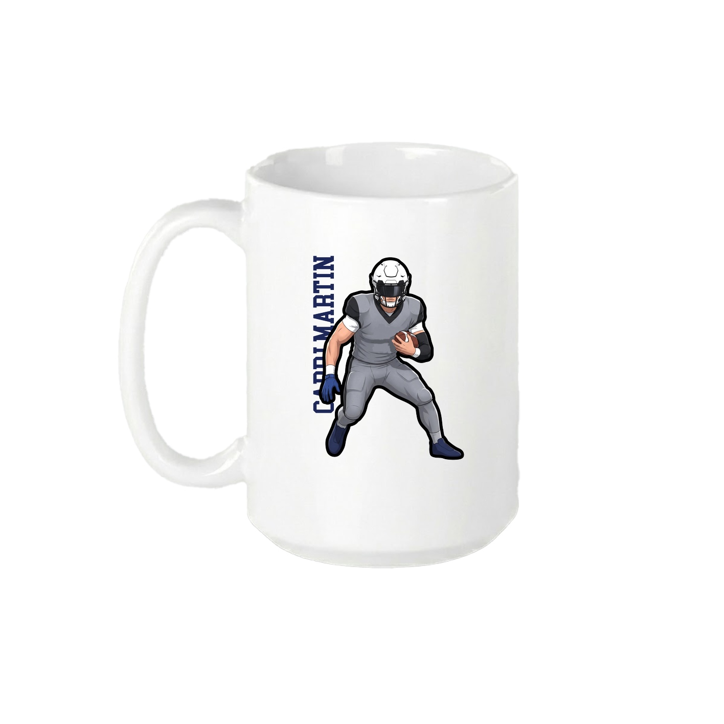15oz Coffee Mug — Name Vertical in White