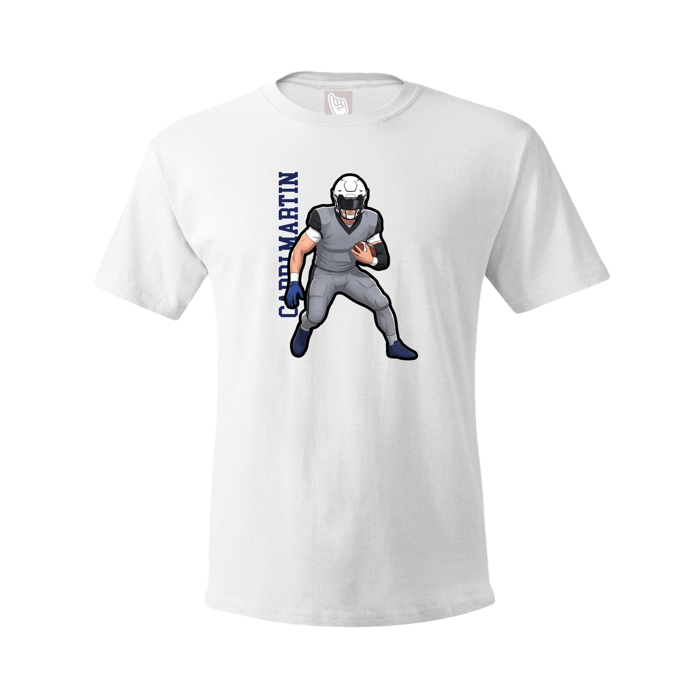 Youth Tee — Name Vertical in White