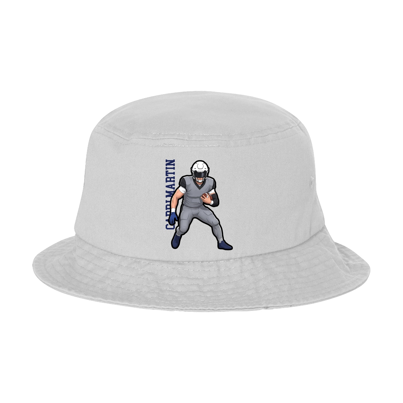 Bucket Cap — Name Vertical in White