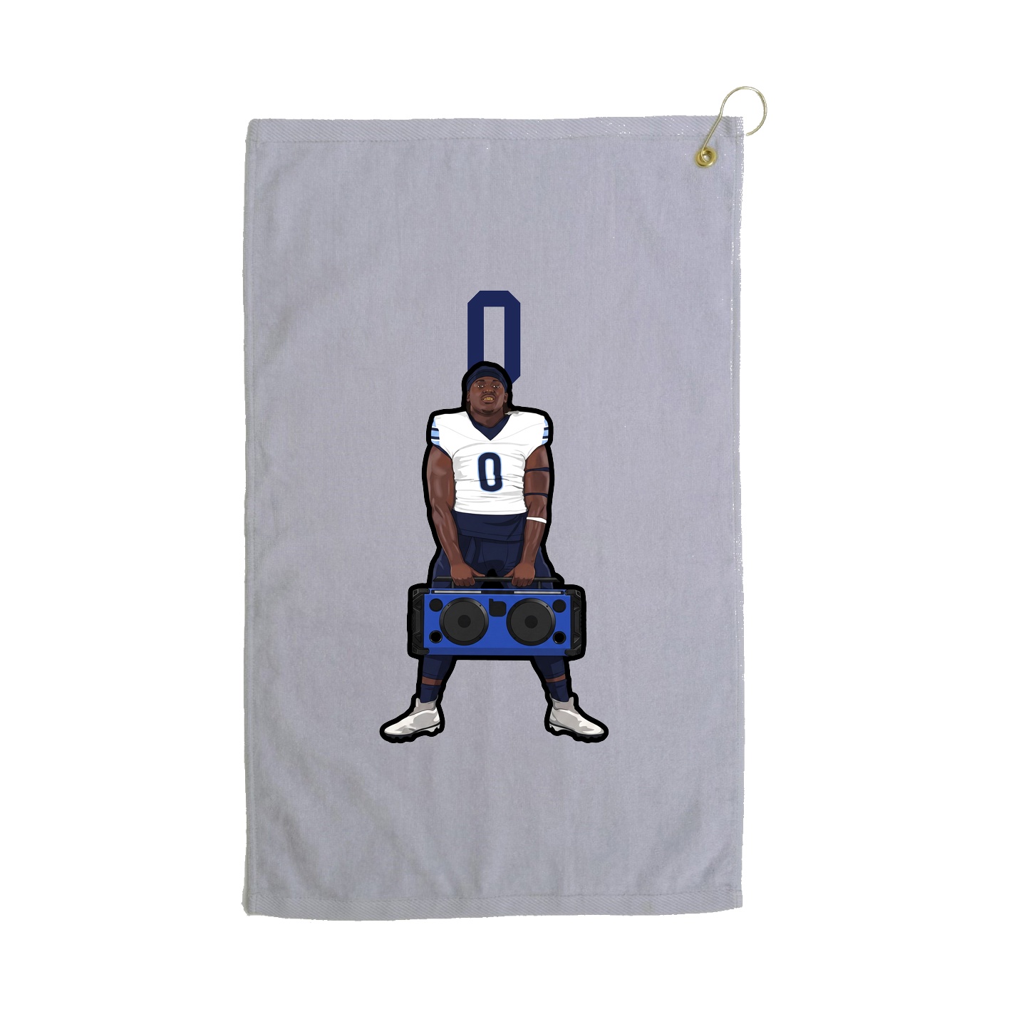 Golf Towel — Number Top in Grey
