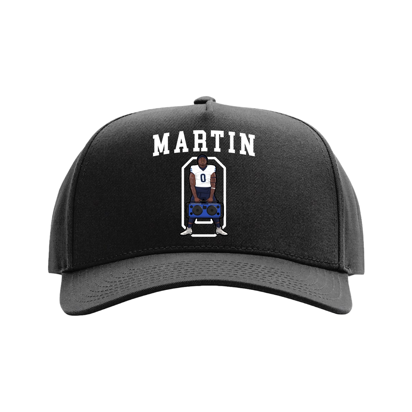 Full Fabric Five-Panel Champ Cap — Shirsey in Black