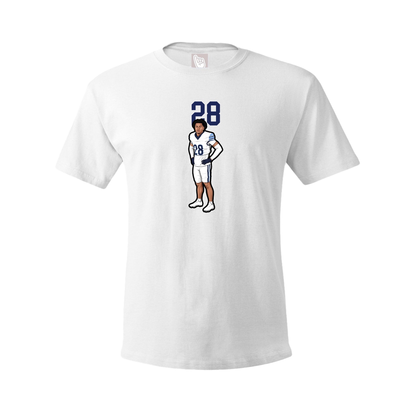 Youth Tee — Number Top in White