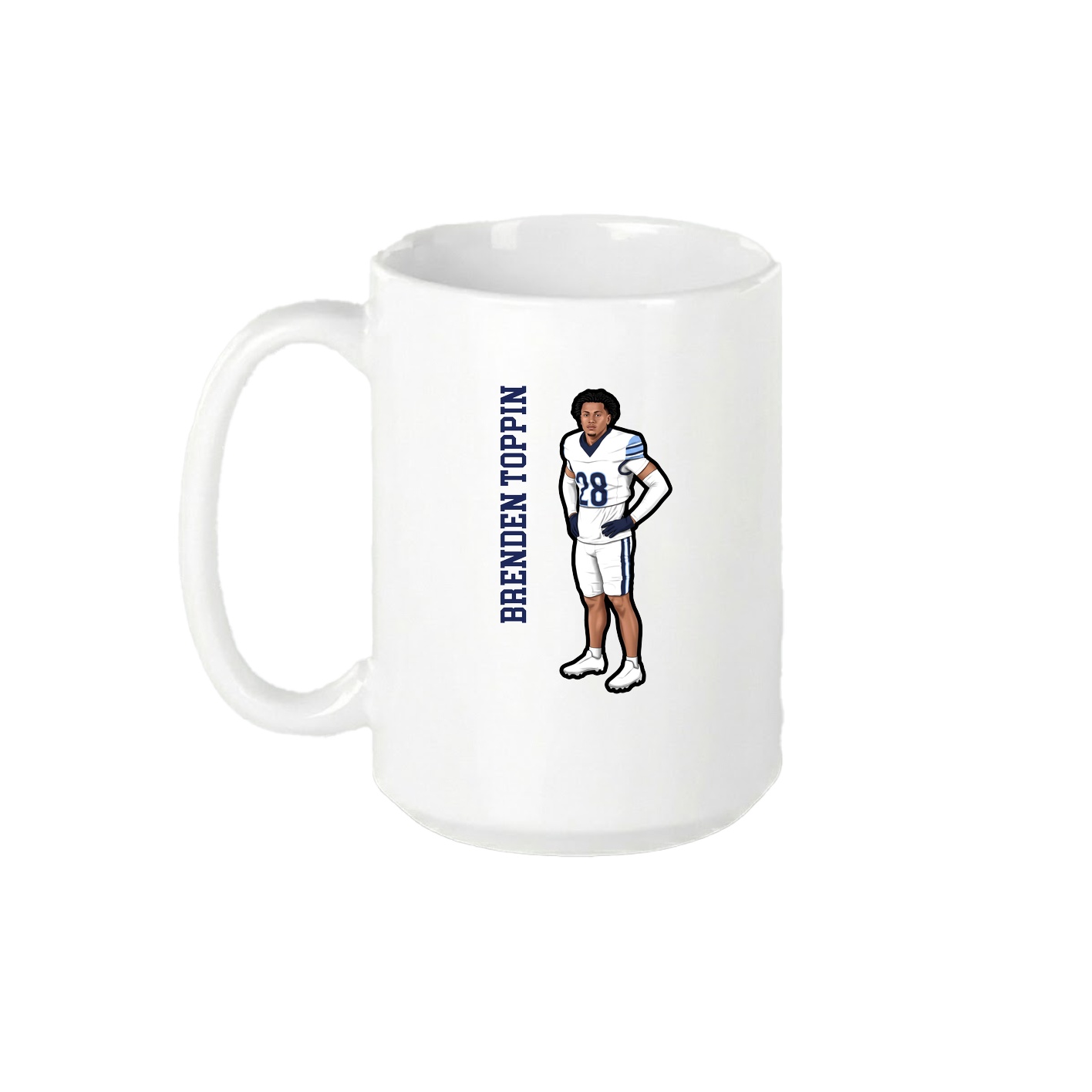 15oz Coffee Mug — Name Vertical in White