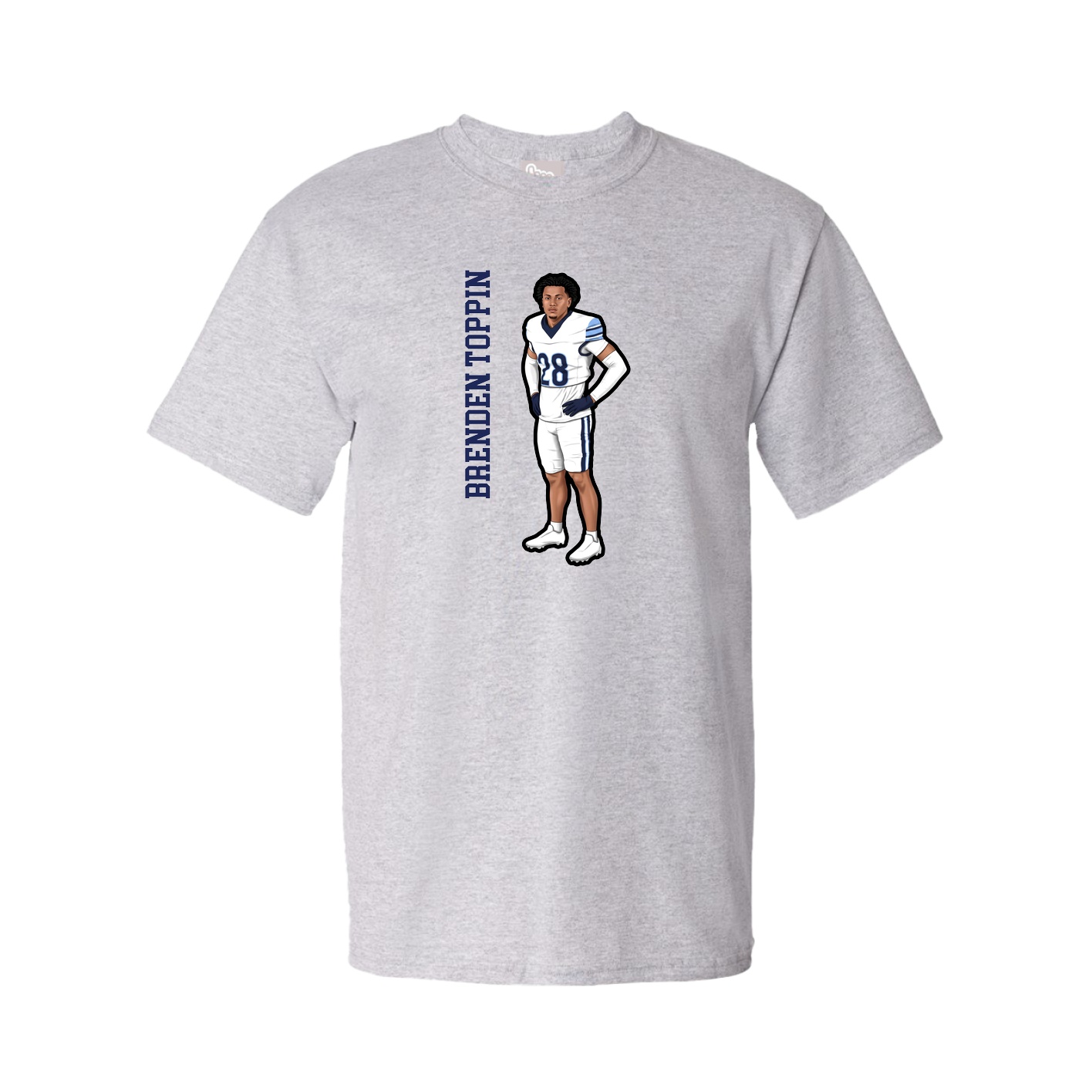 Tee — Name Vertical in Grey