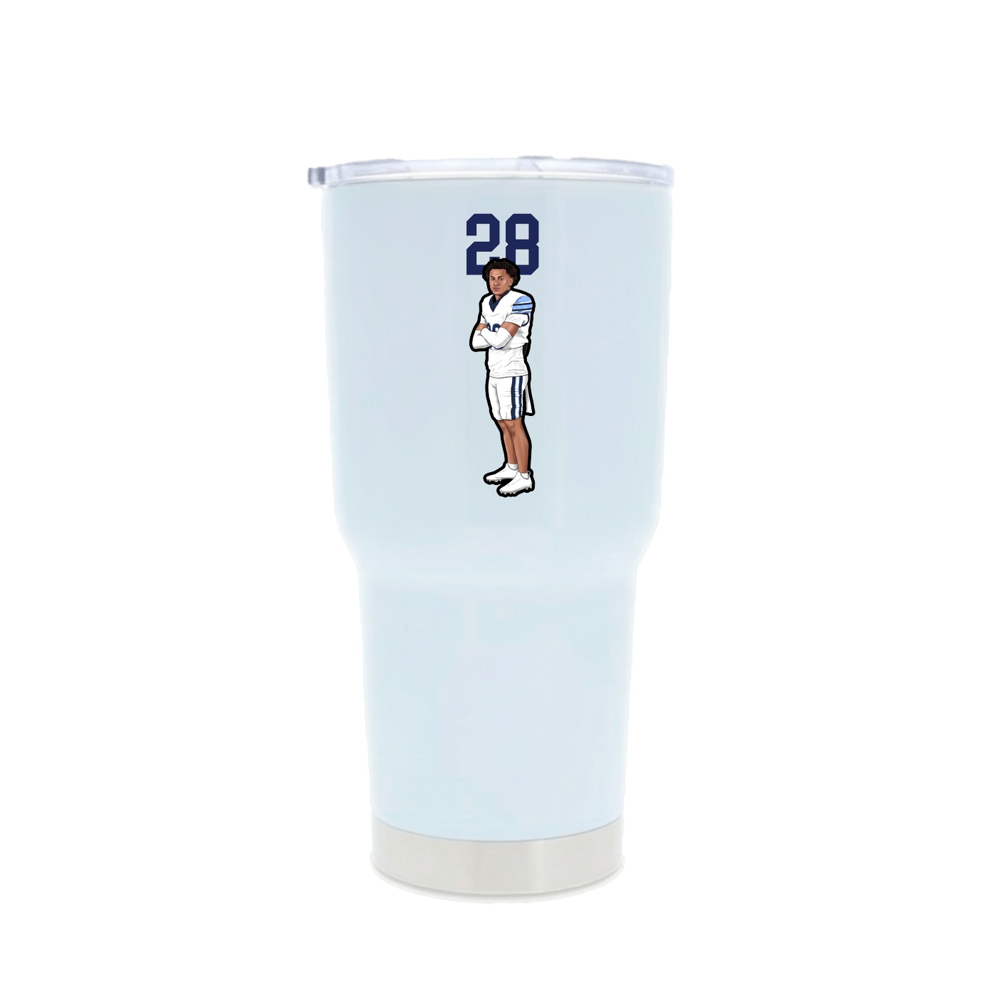 30oz Stainless Steel Tumbler — Number Top in White