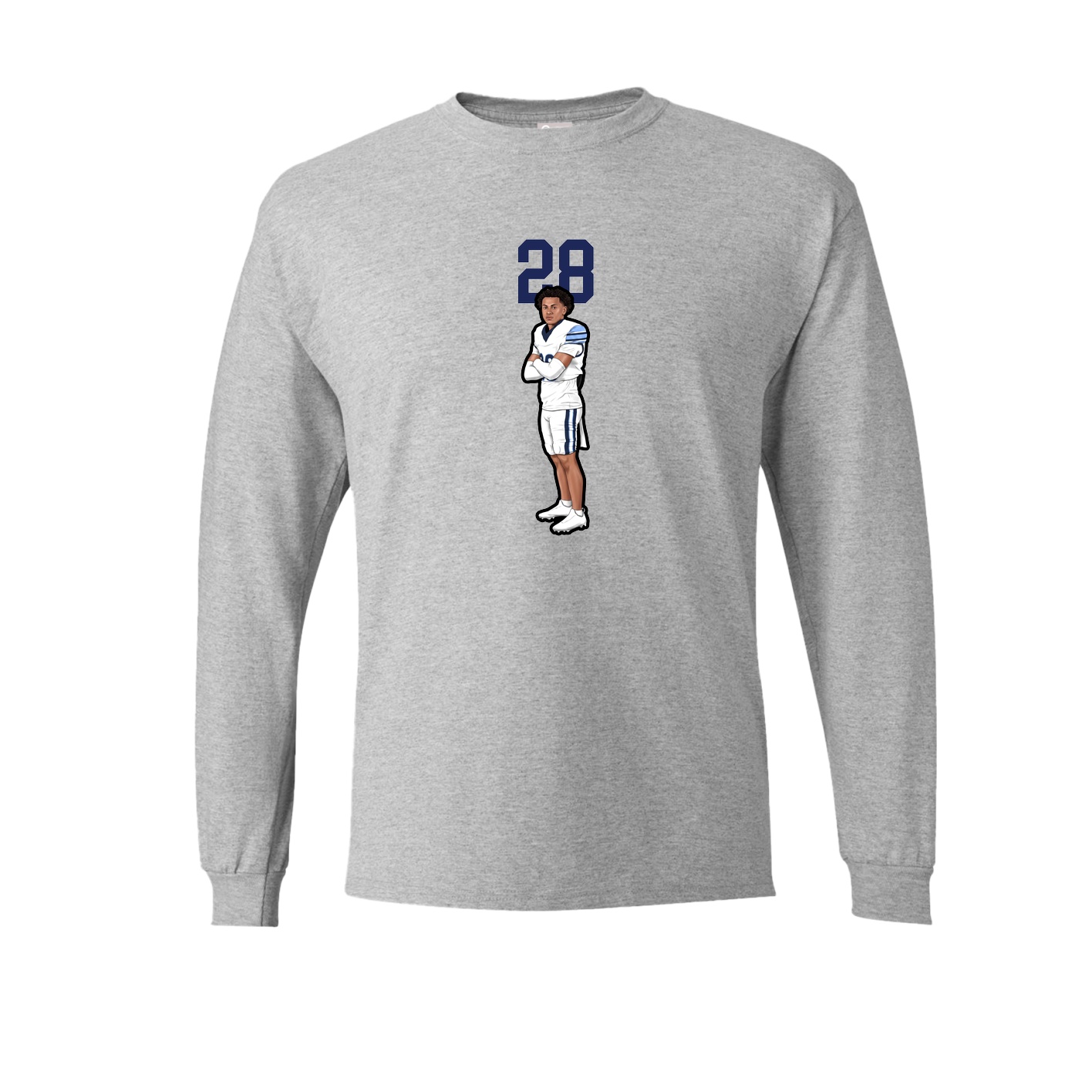 Long Sleeve Tee — Number Top in Grey