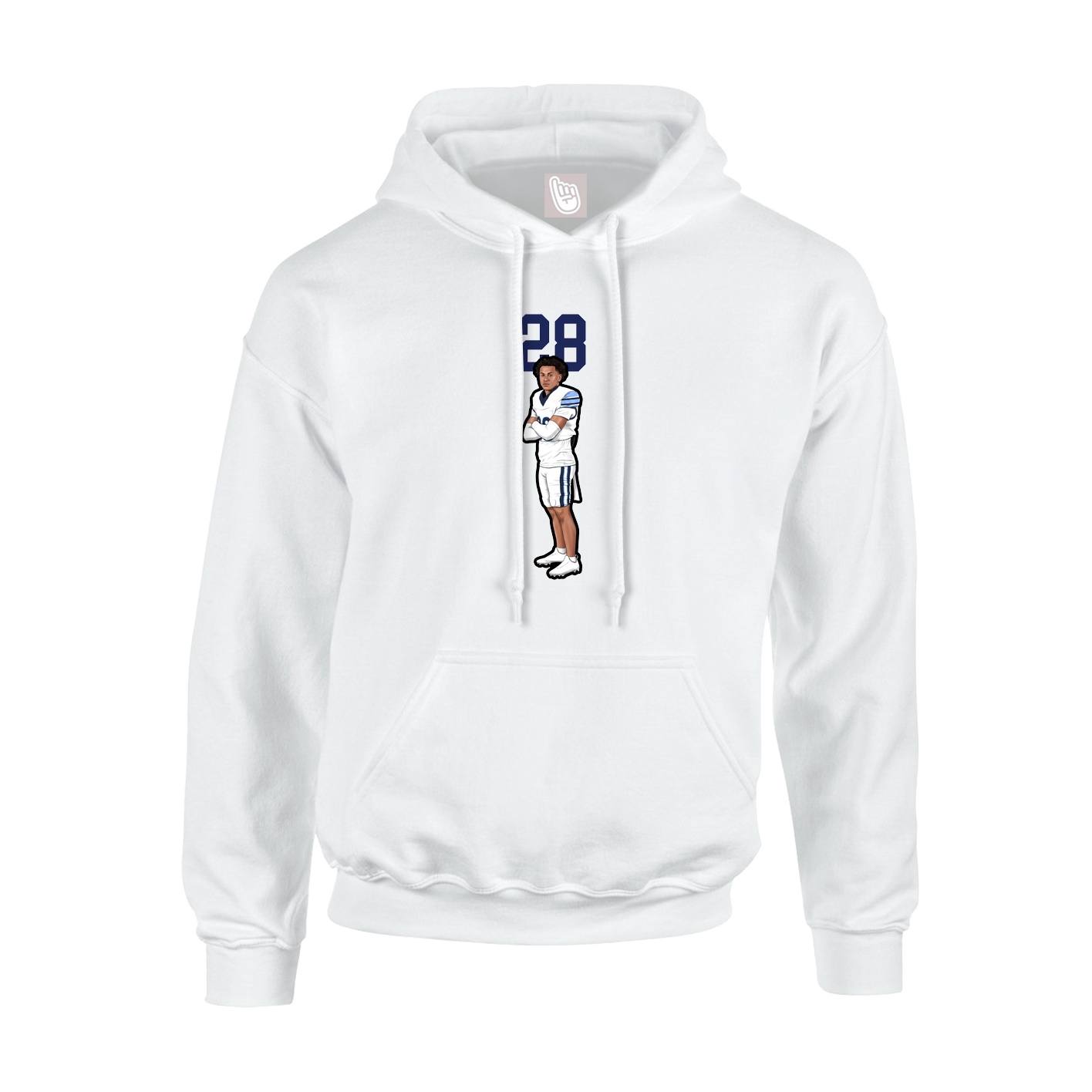 Hoodie — Number Top in White