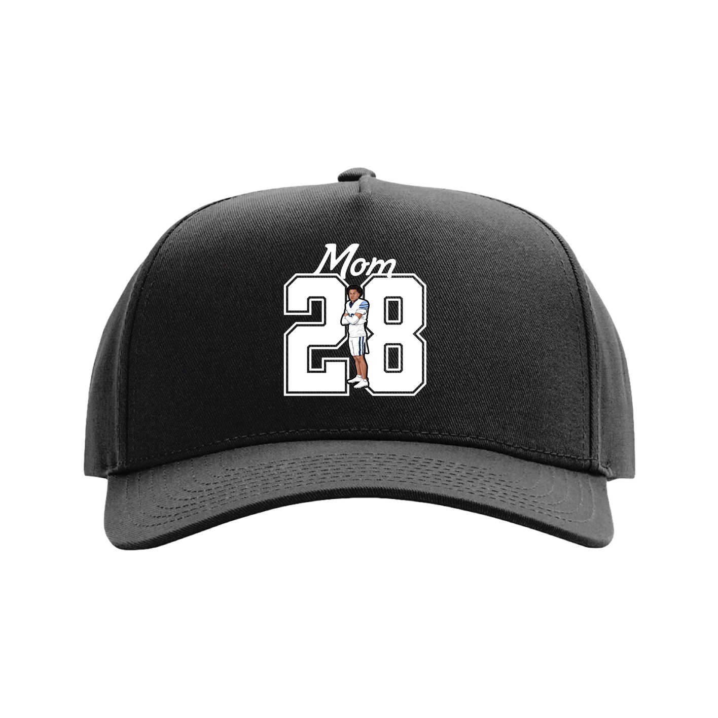 Full Fabric Five-Panel Champ Cap — Mothers Day Shirsey in Black