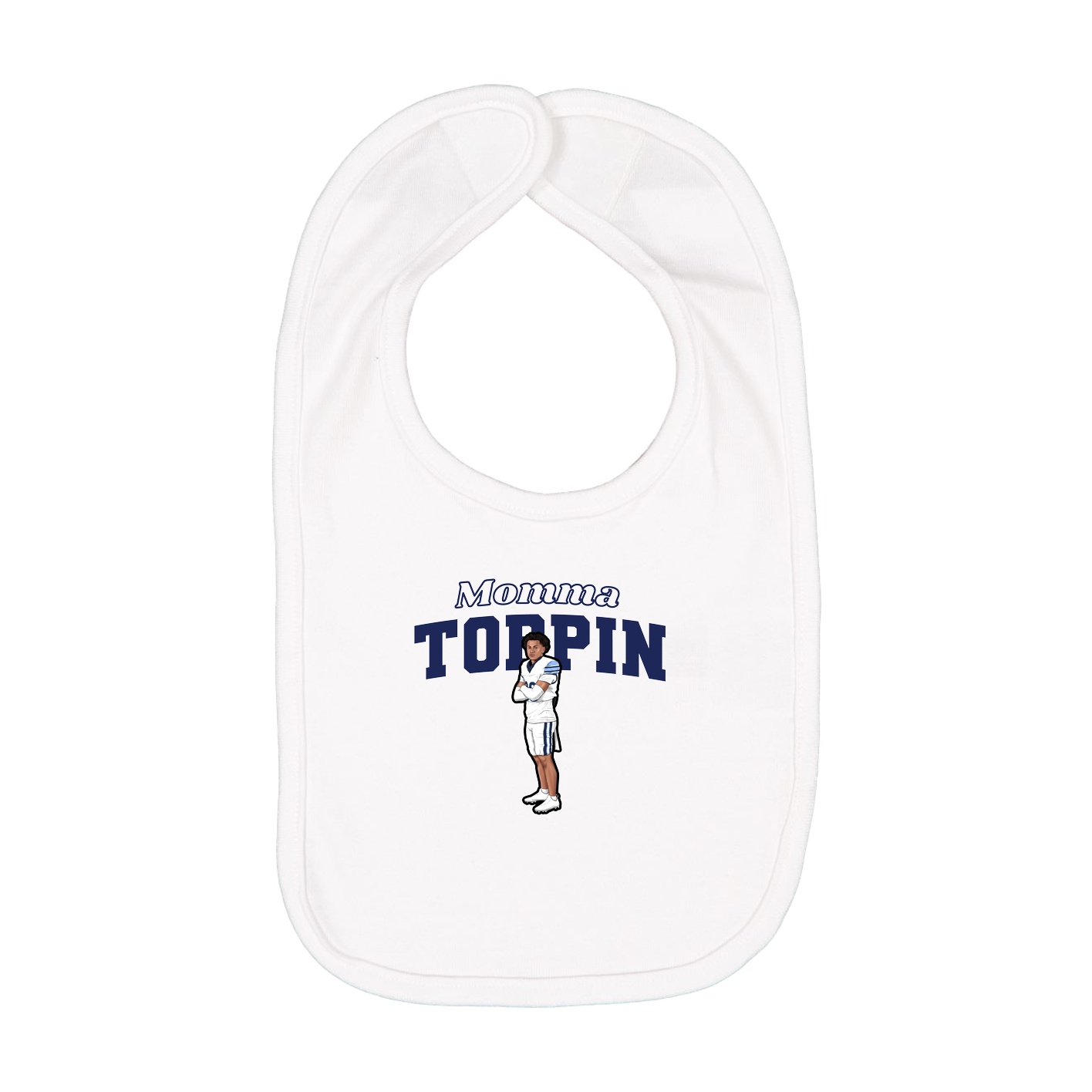 Infant Bib — Mothers Day Block in White
