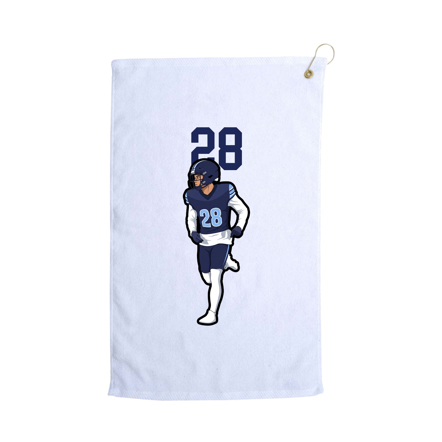 Golf Towel — Number Top in White