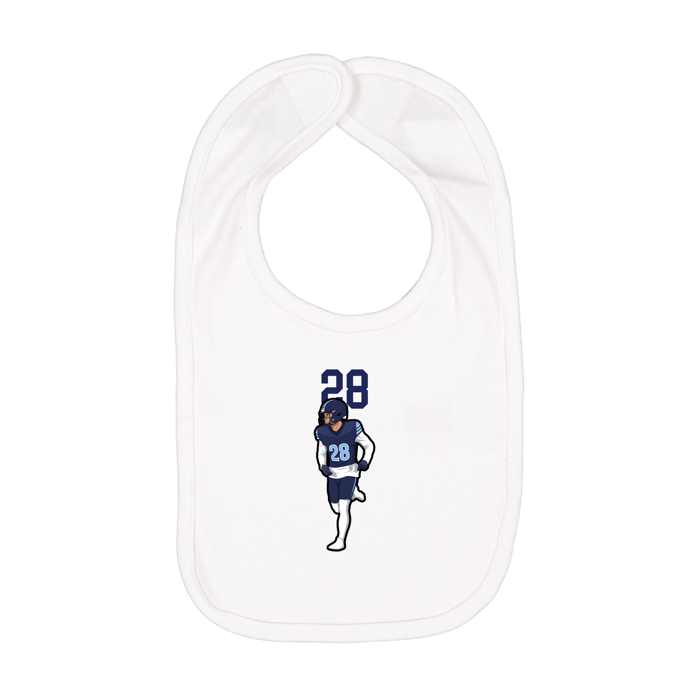 Infant Bib — Number Top in White