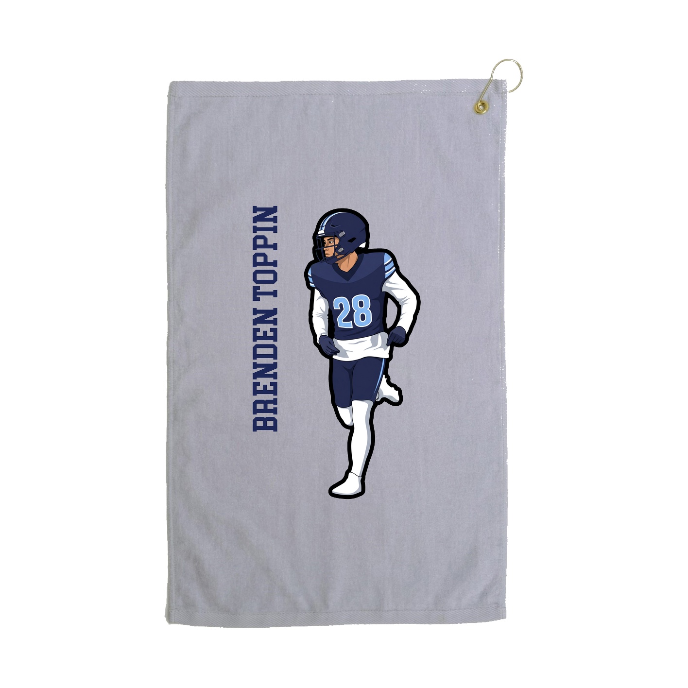 Golf Towel — Name Vertical in Grey