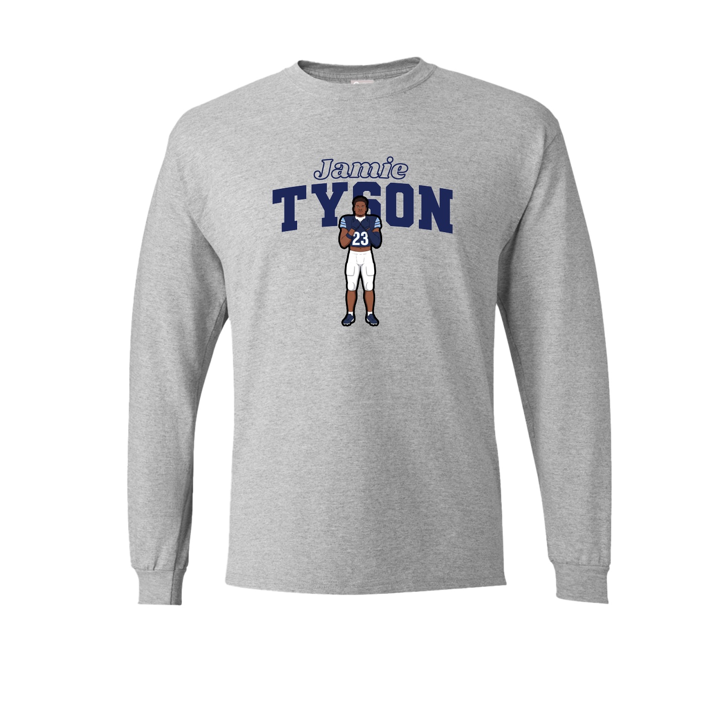 Long Sleeve Tee — Name Arch in Grey