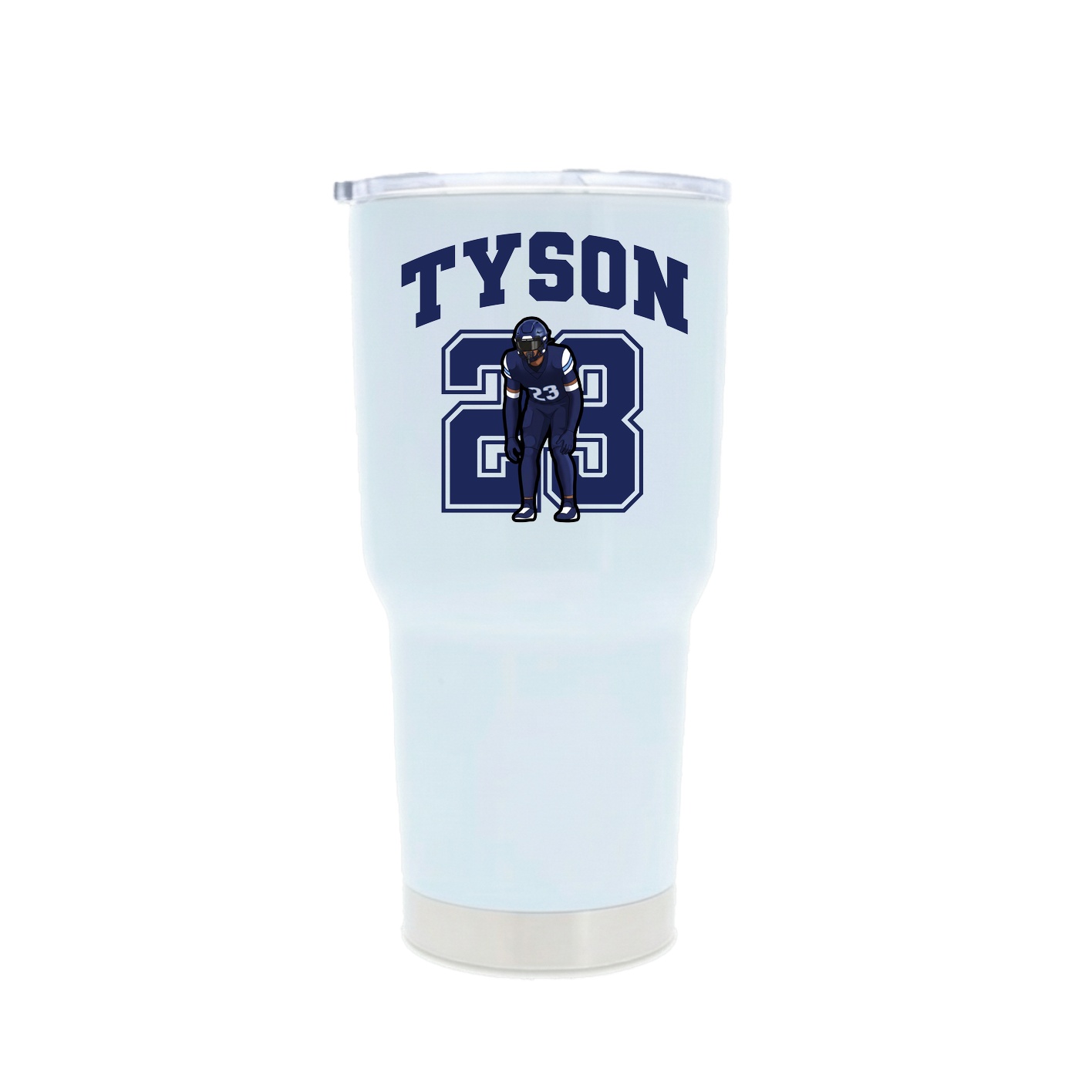 30oz Stainless Steel Tumbler — Number in White