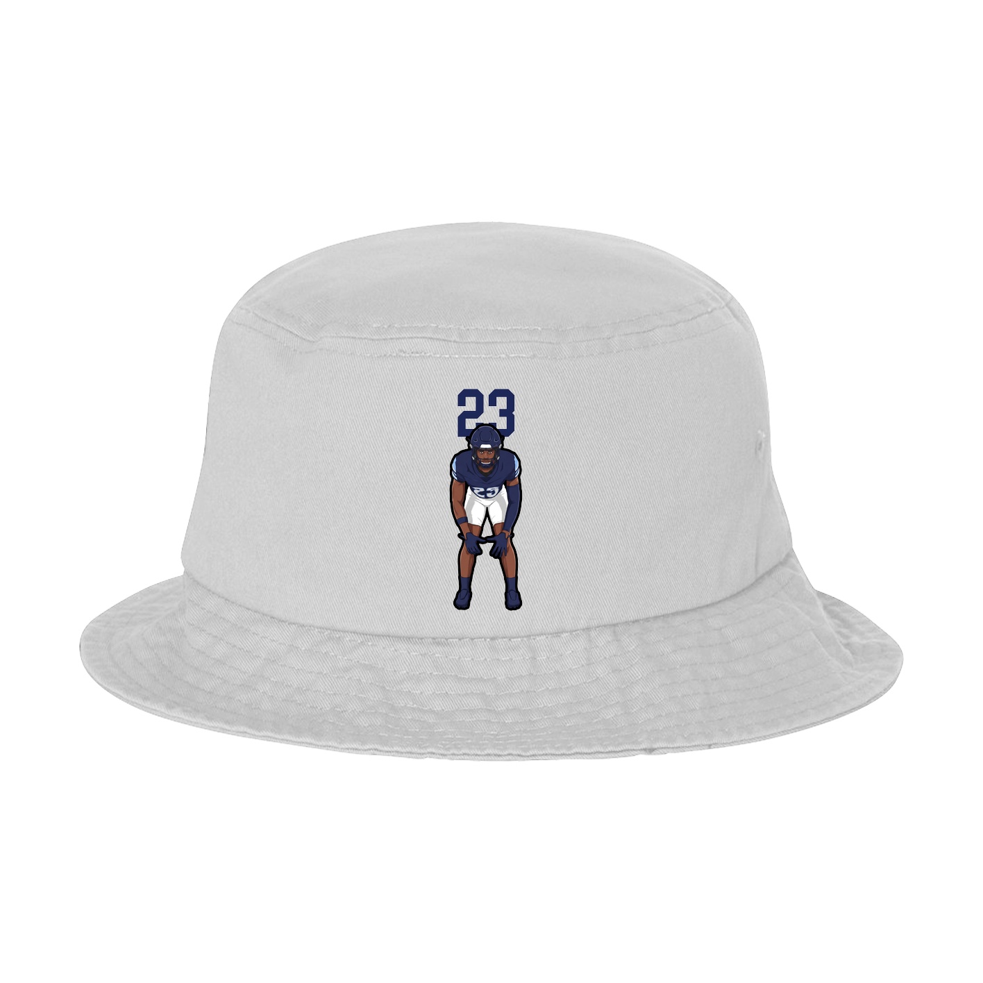 Bucket Cap — Number Top in White