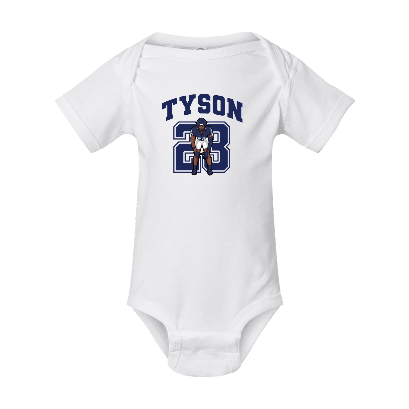 Baby Onesie — Number in White