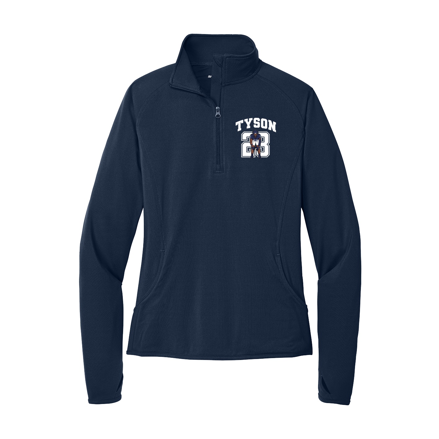 Women's Q-Zip Pullover — Number in Navy