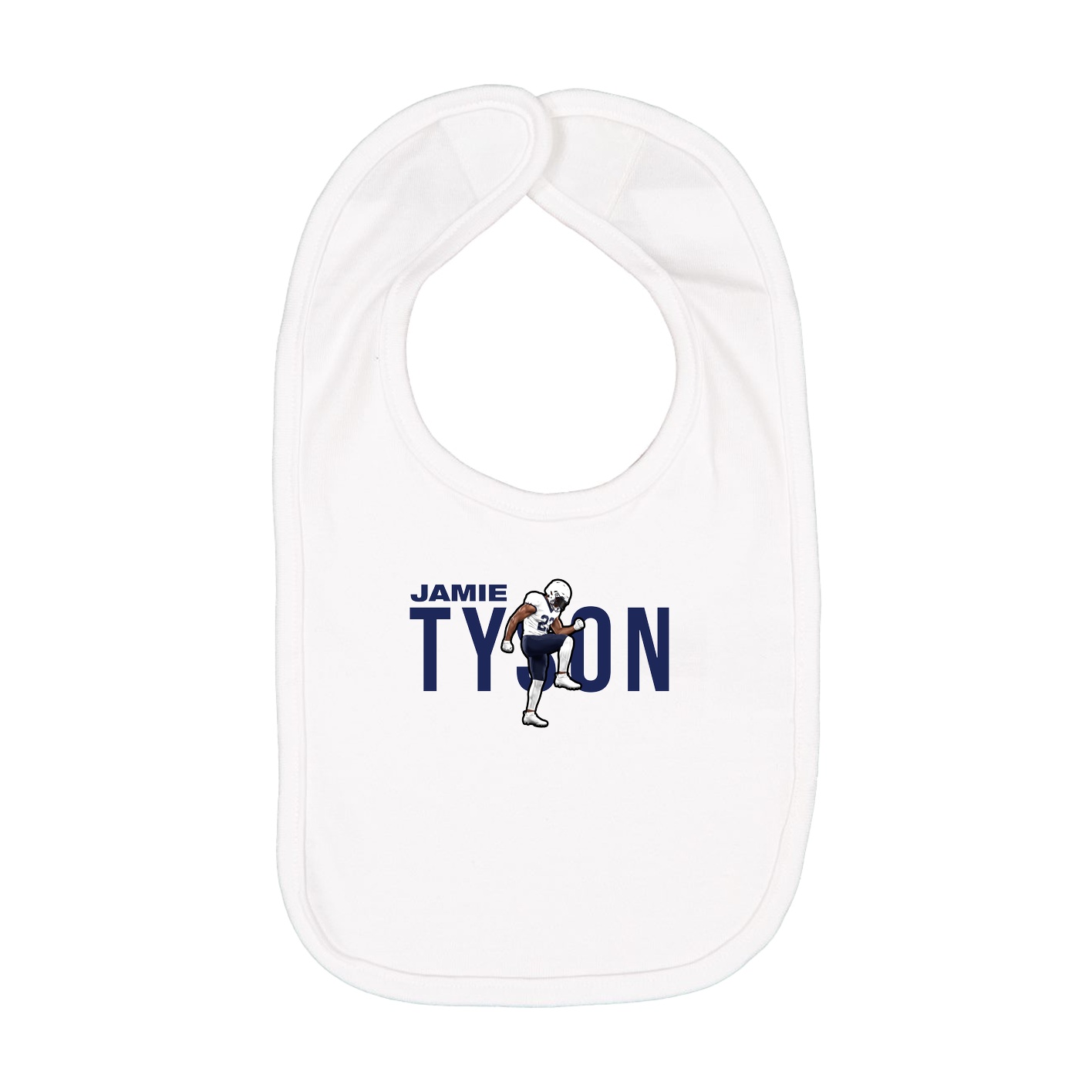 Infant Bib — Player Name in White
