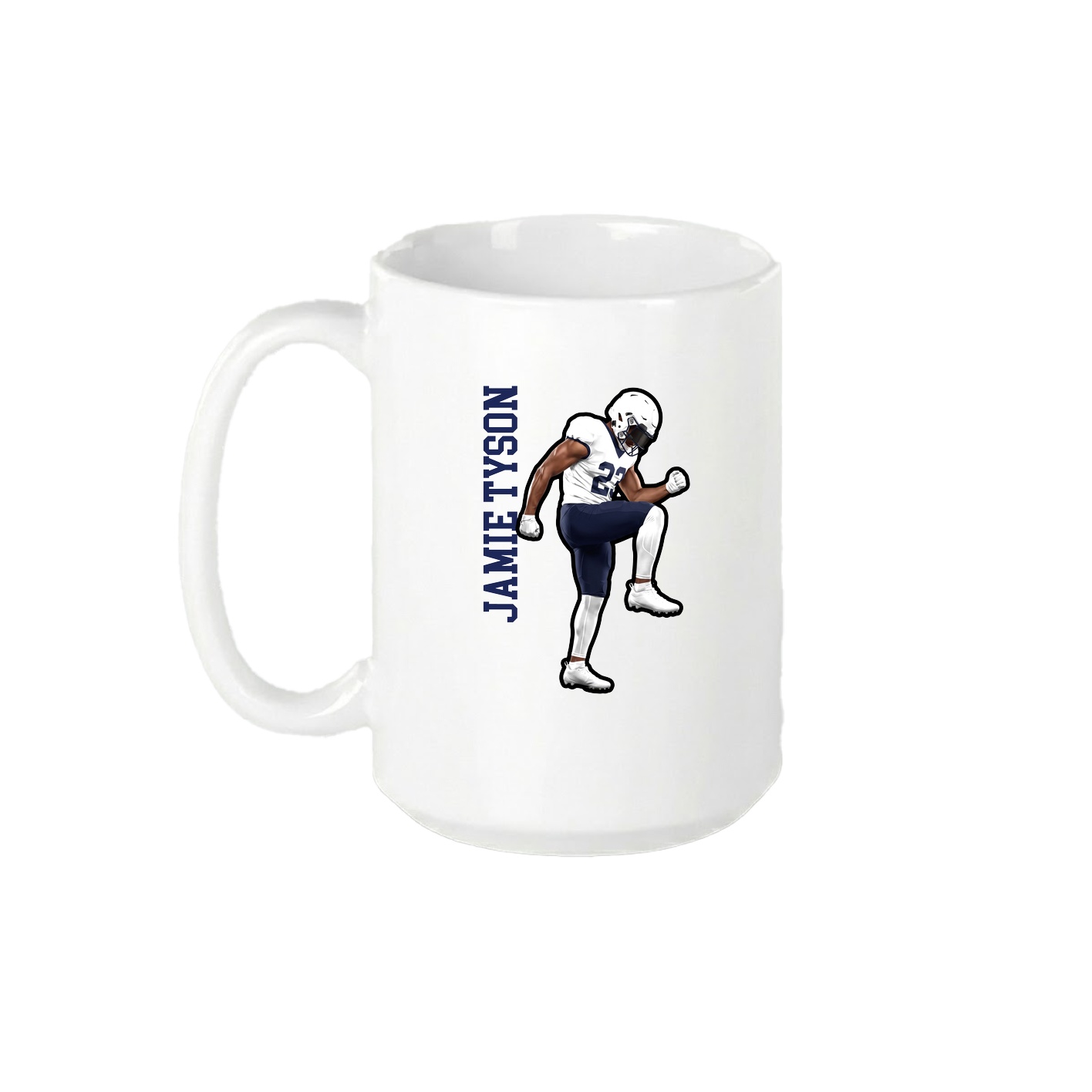 15oz Coffee Mug — Name Vertical in White