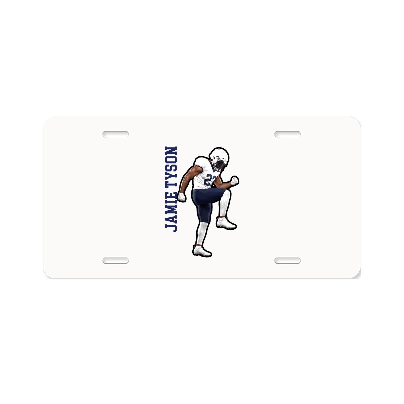 License Plate — Name Vertical in Classic