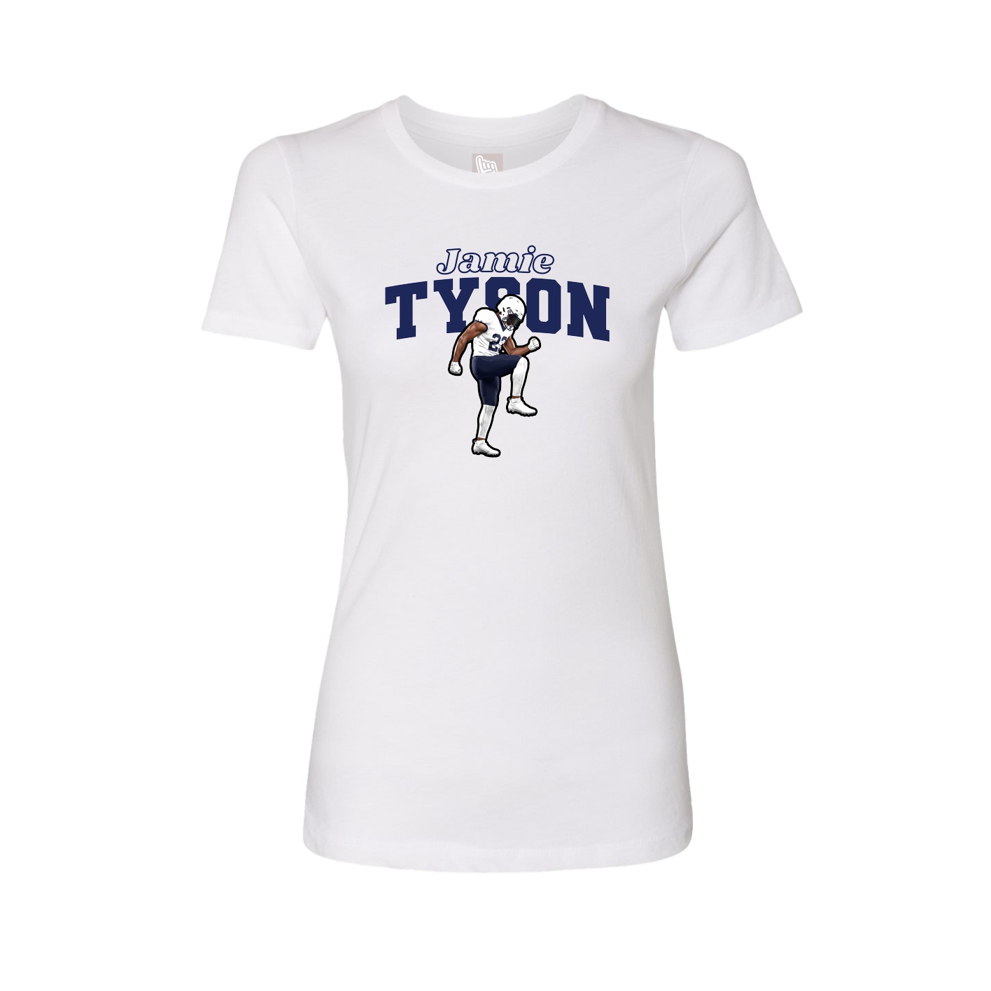 Womens Tee — Name Arch in White