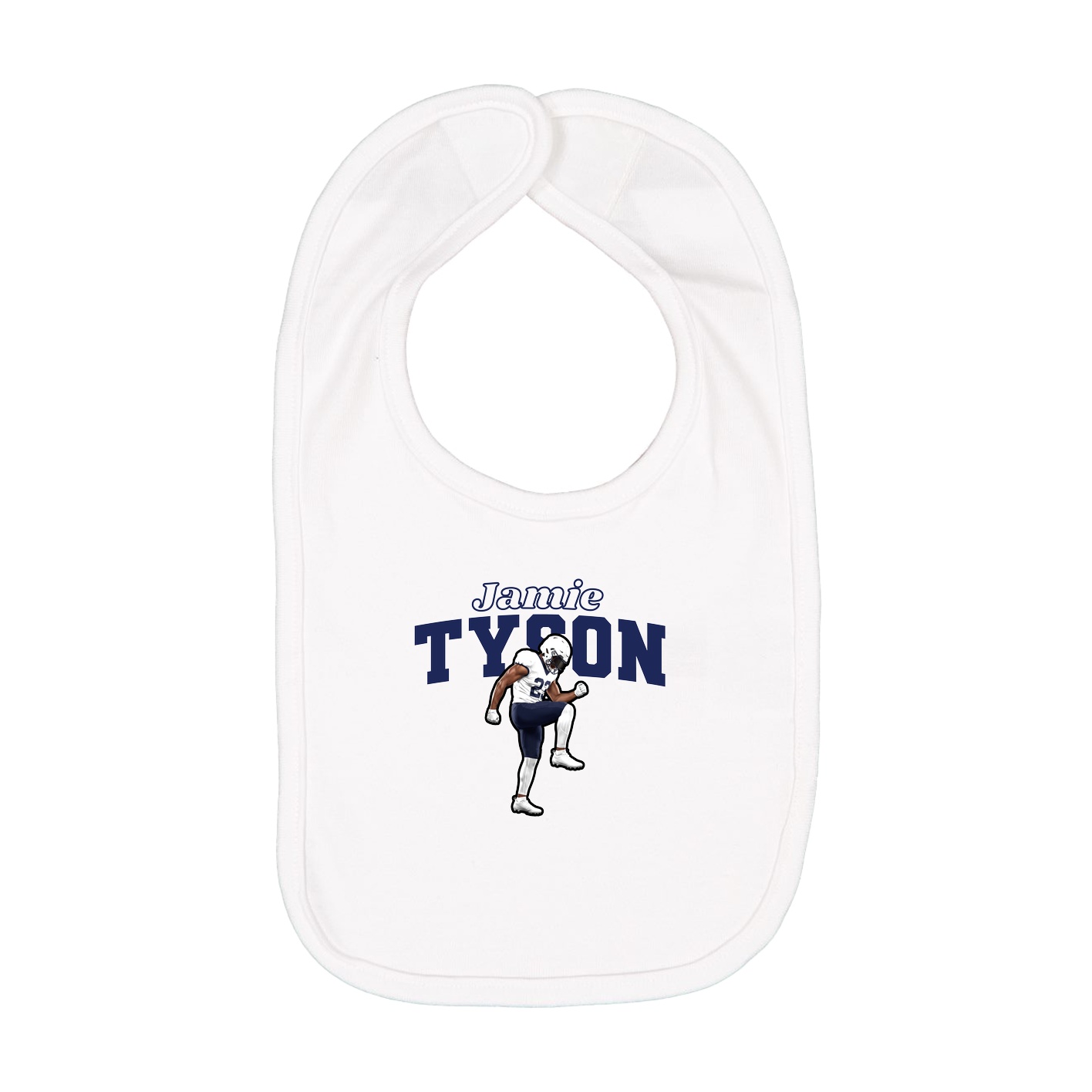 Infant Bib — Name Arch in White