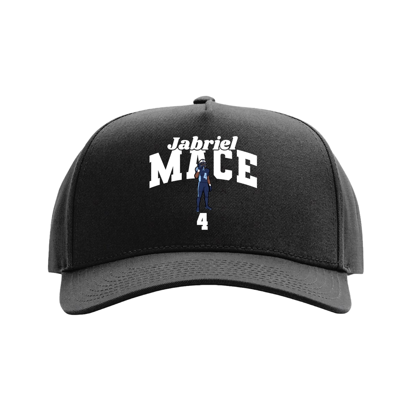 Full Fabric Five-Panel Champ Cap — Signature Arch in Black