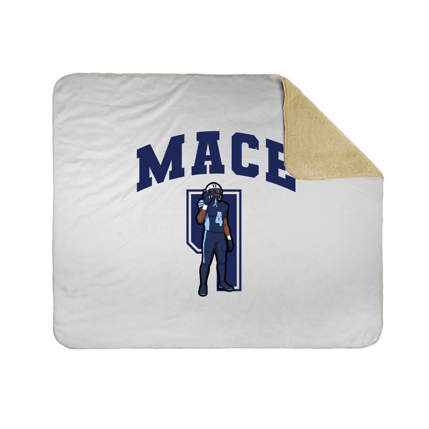 Throw Blanket — Number in White