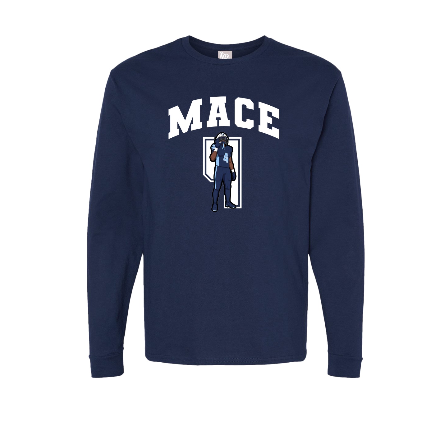 Long Sleeve Tee — Number in Navy