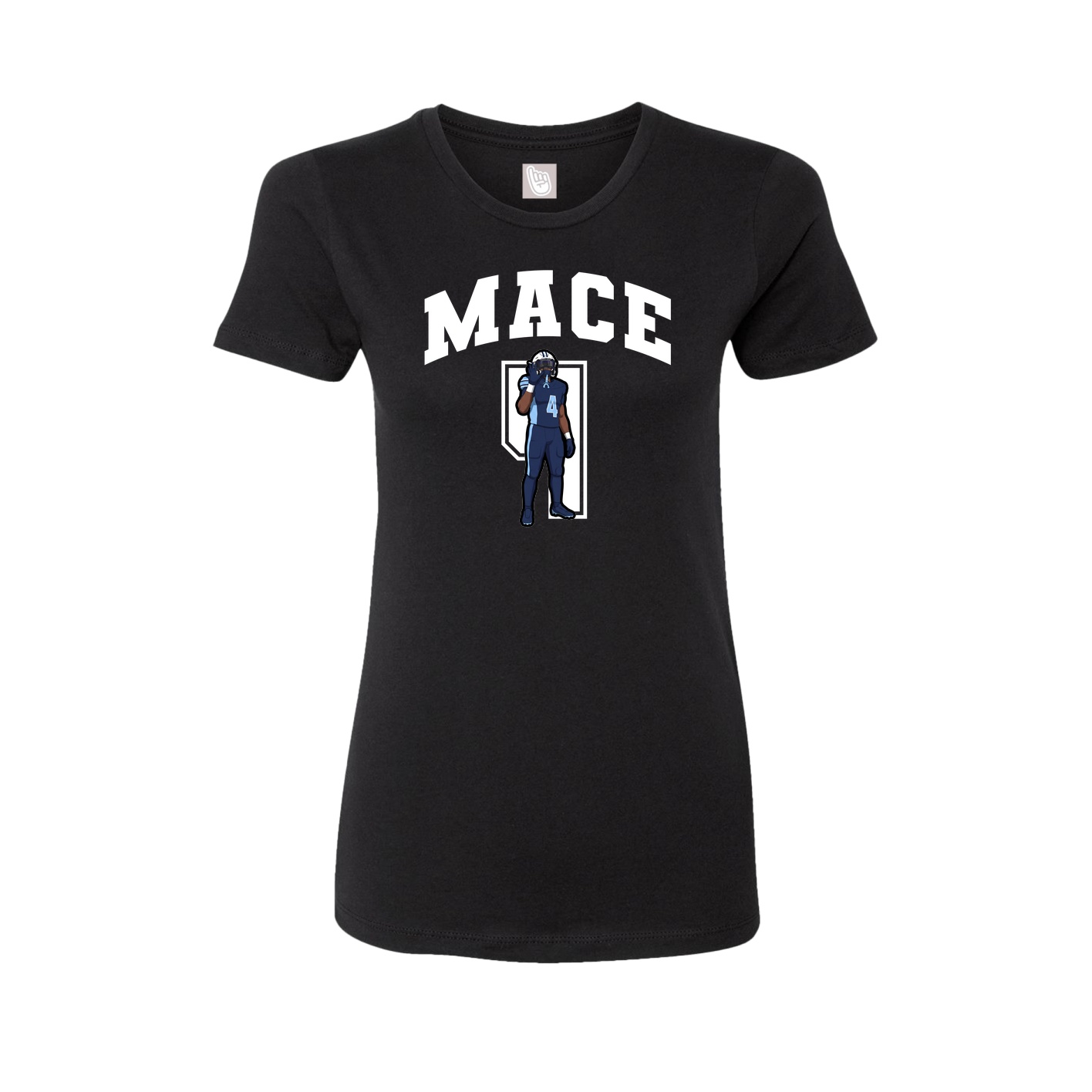 Fitted Women's Tee — Number in Black