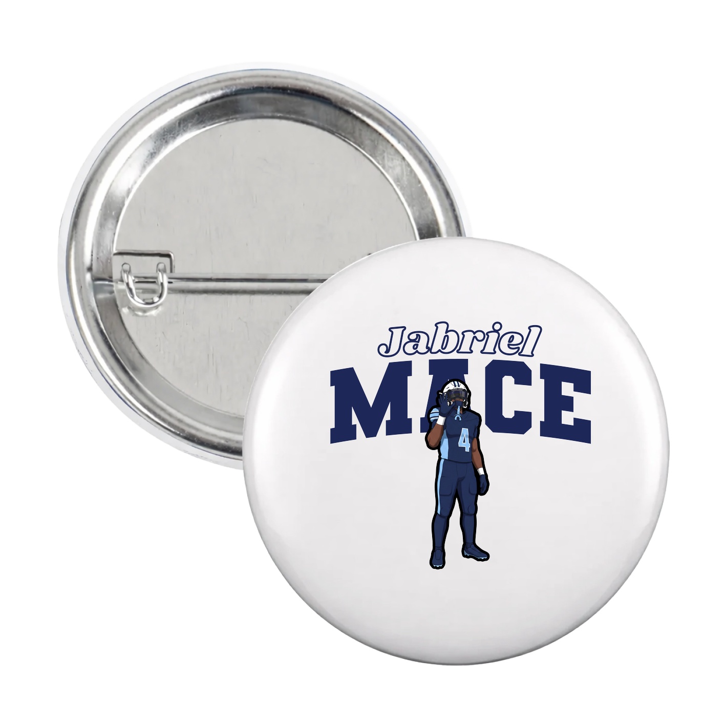 Game Day Button — Name Arch in White