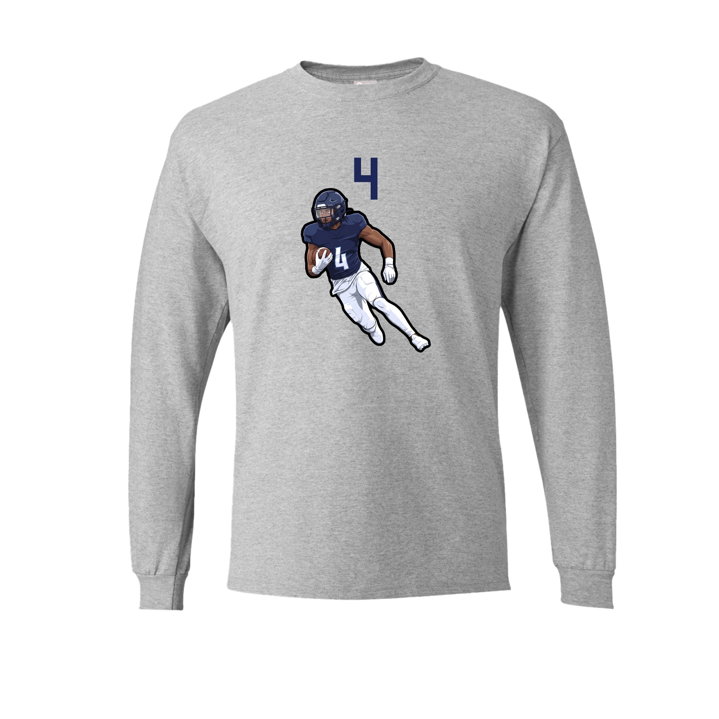 Long Sleeve Tee — Number Top in Grey