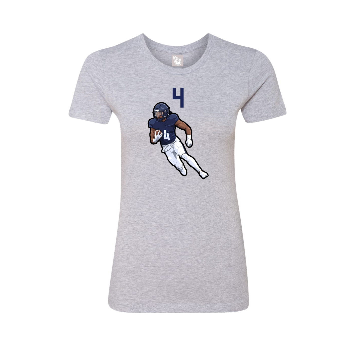 Fitted Women's Tee — Number Top in Grey