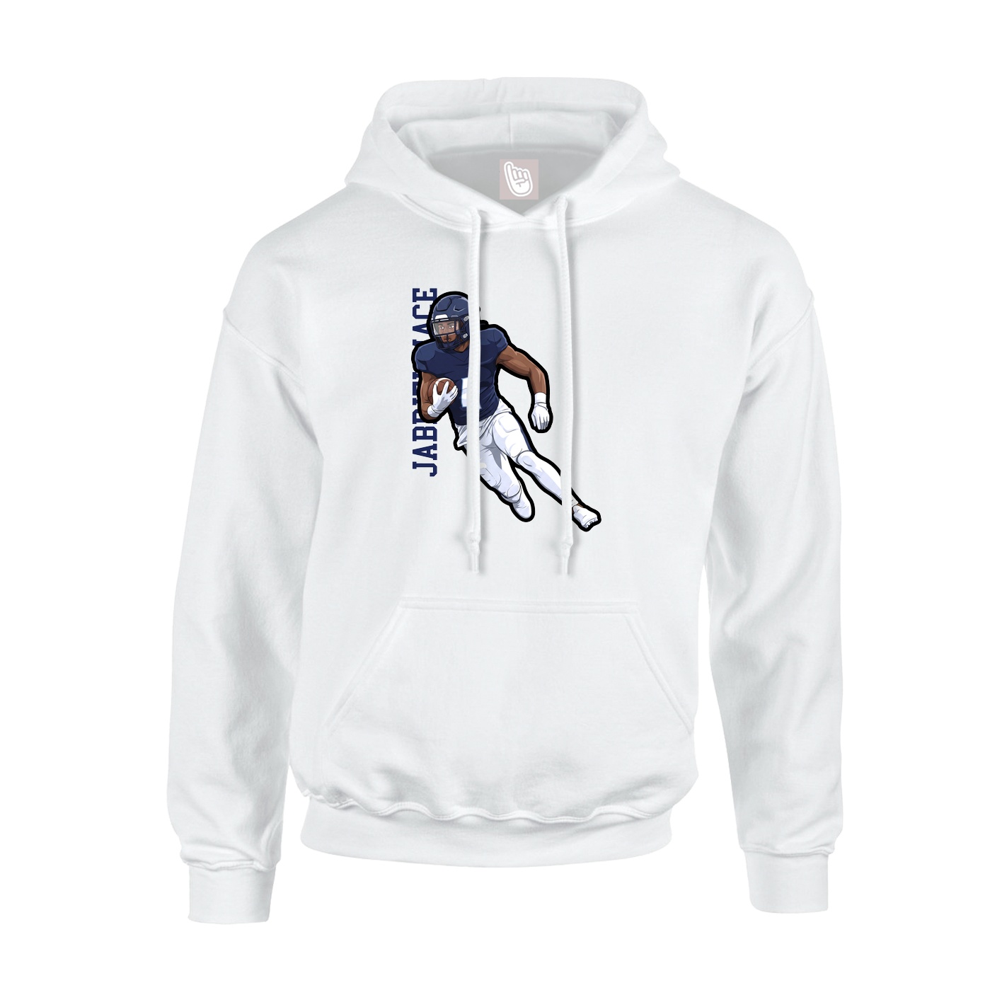 Youth Hoodie — Name Vertical in White