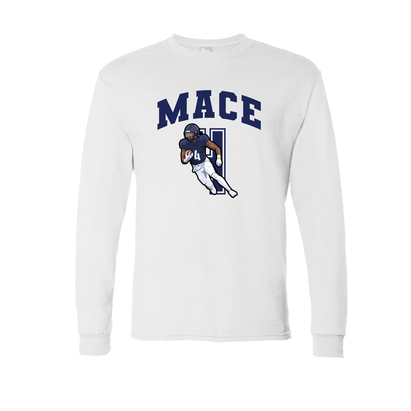 Long Sleeve Tee — Number in White