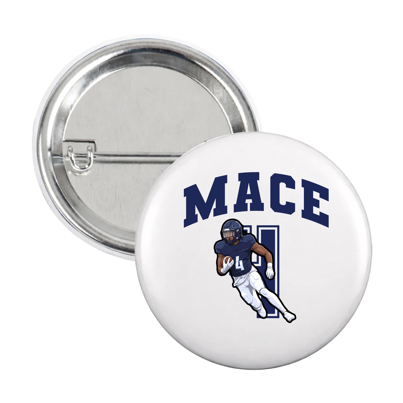 Game Day Button — Number in White