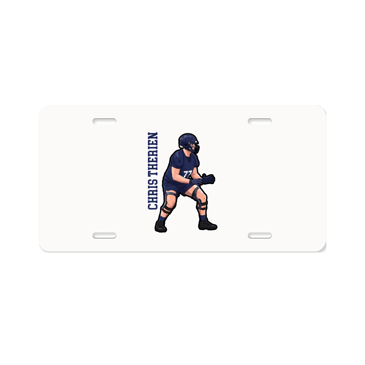 License Plate — Name Vertical in Classic