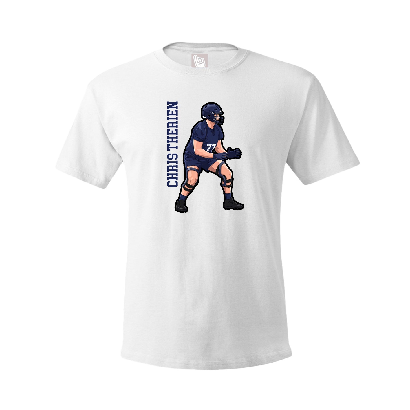 Youth Tee — Name Vertical in White