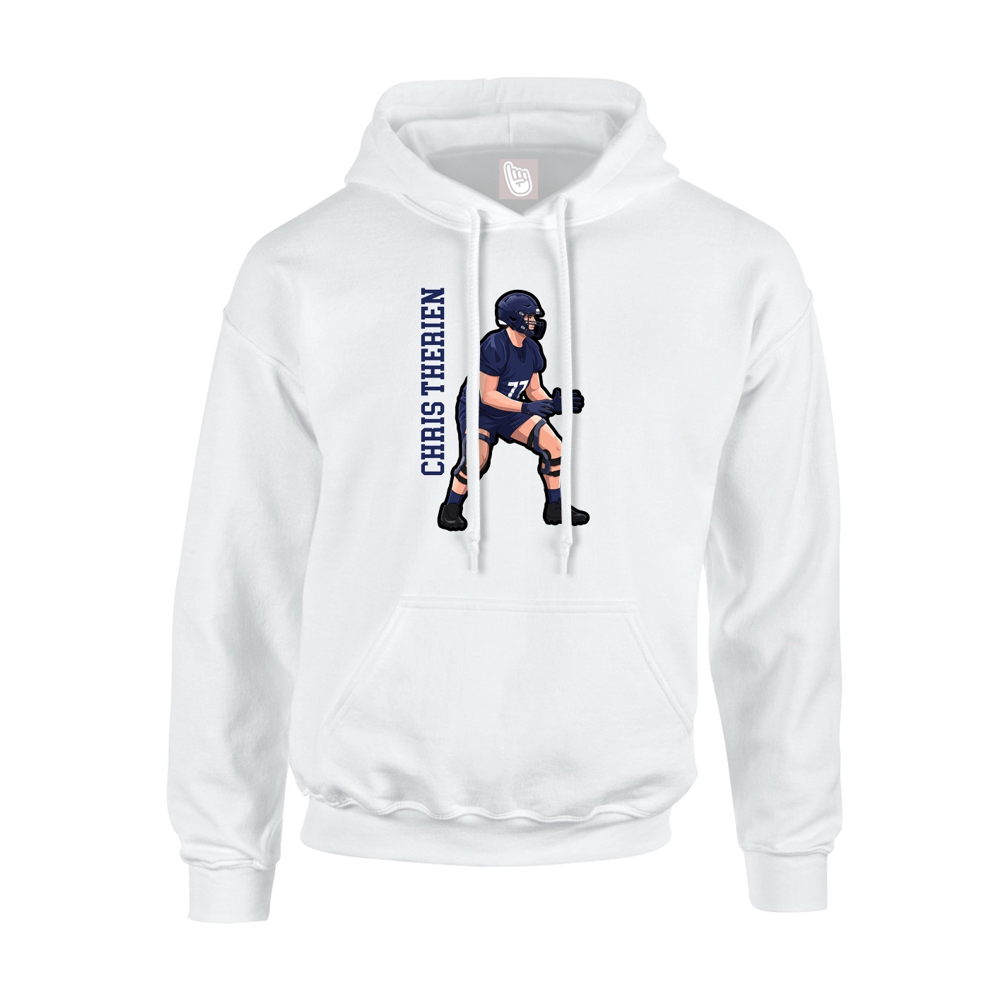 Hoodie — Name Vertical in White