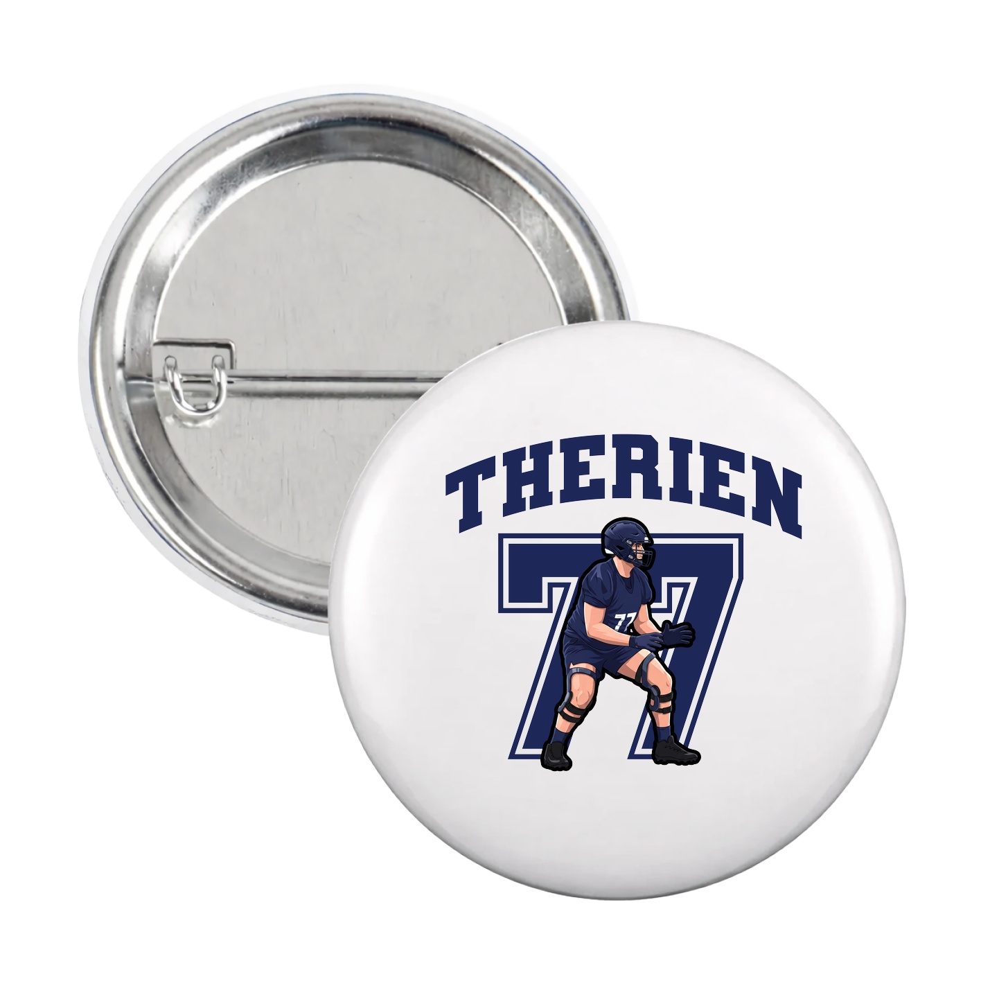 Game Day Button — Number in White