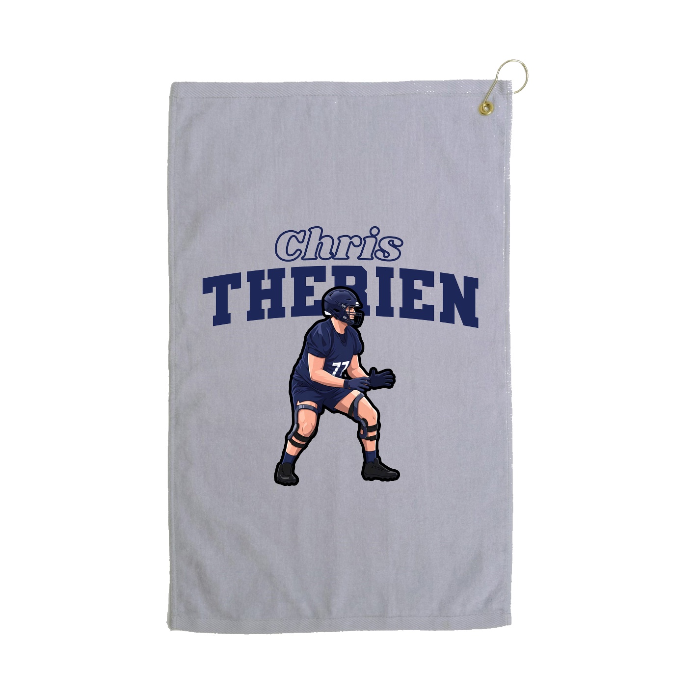 Golf Towel — Name Arch in Grey
