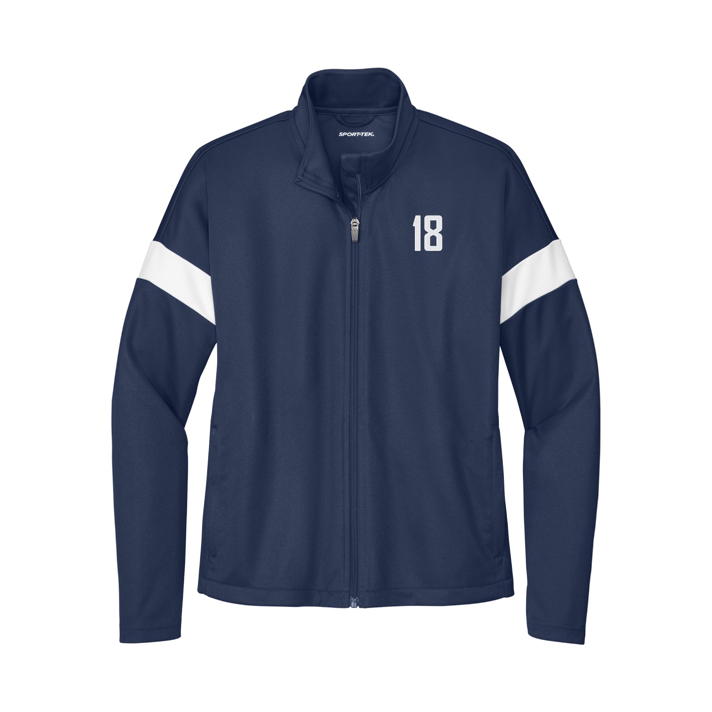 Womens Team Travel Full-Zip Jacket — Front Shirsy in Navy/White