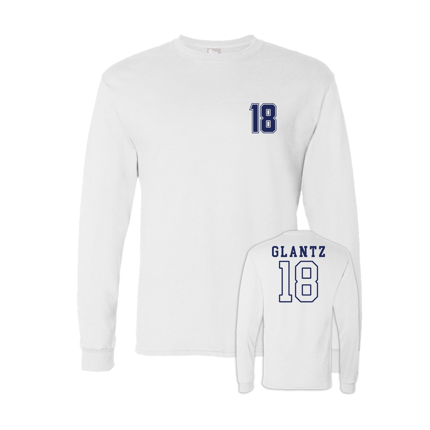 Long Sleeve Tee — Chest Back in White