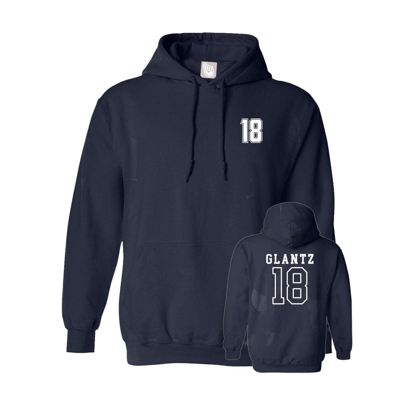 Hoodie — Chest Back in Navy