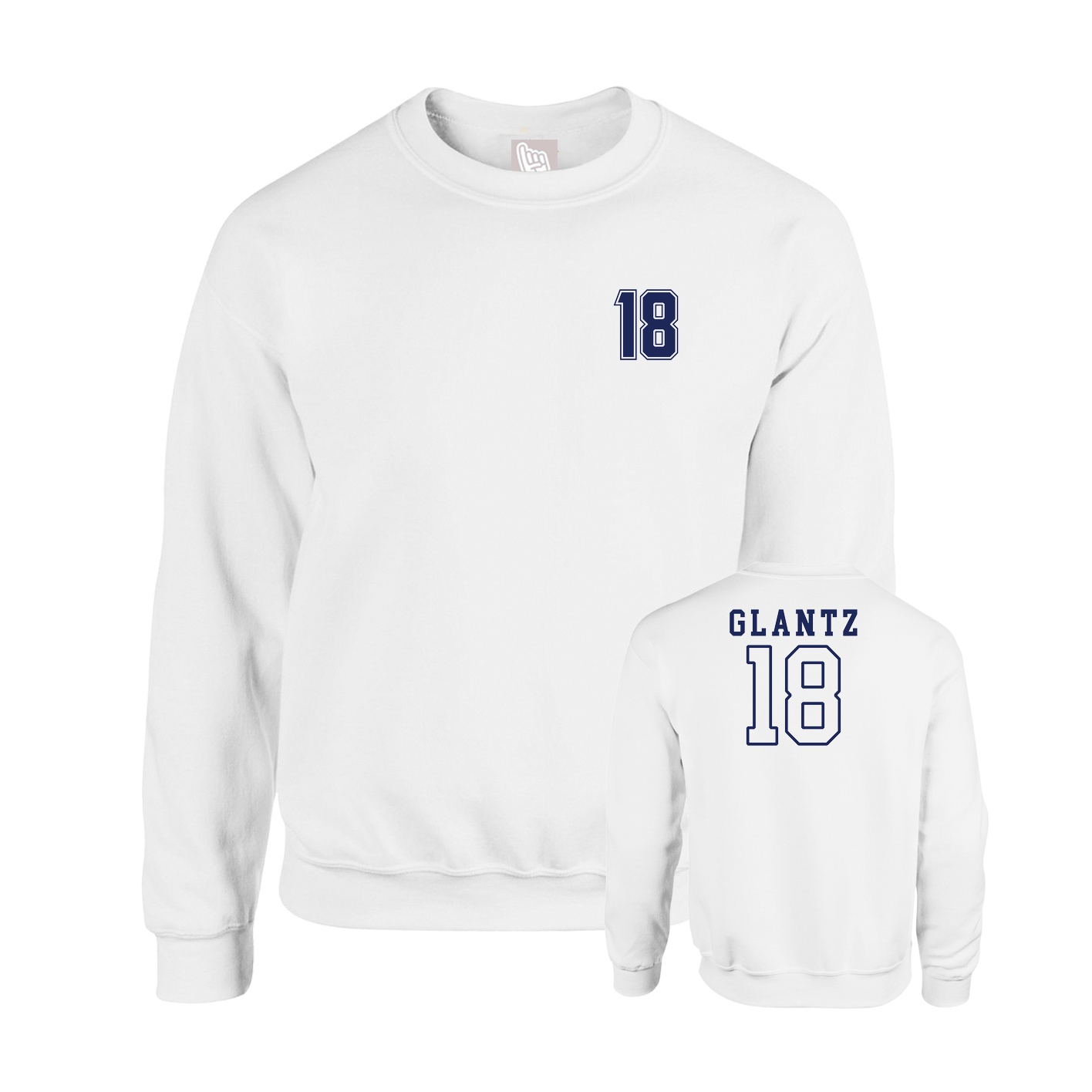 Fleece Crew — Chest Back in White
