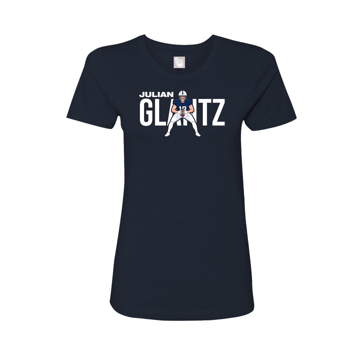 Fitted Women's Tee — Player Name in Navy